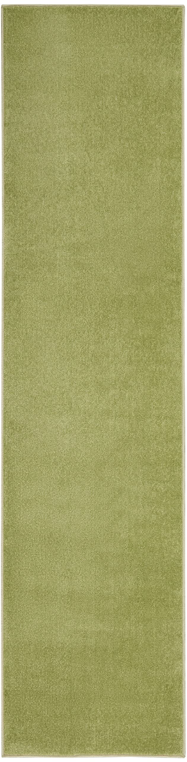 Nourison Essentials Solid Indoor/Outdoor Green 2'2' X 14 Area Rug, Easy Cleaning, Non Shedding, Bed Room, Living Room, Dining Room, Deck, Patio, Backyard (2X14)