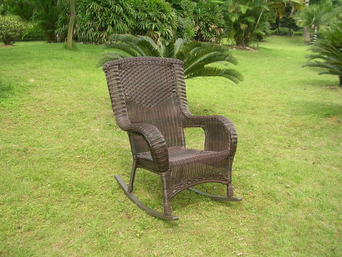 International Caravan Furniture Piece San Tropez Resin Wicker Aluminum Rocker