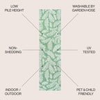 Jonathan Y Smb119G-28 Nevis Palm Frond Indoor Outdoor Area Rug, Coastal Casual Country & Floral Easy Cleaning,Bedroom,Kitchen,Backyard,Patio,Non Shedding, Cream/Green, 2 X 8