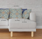 HomeRoots Blue Cream Orange Blue Cream Cloverleaf Boho Suede Throw Pillow