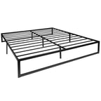 Flash Furniture Bentley 14" Metal Platform Bed Frame - Black Frame/Steel Slat Supports - 12.5" Underbed Storage - No Box Spring Needed - Quick Lock Functionality-King