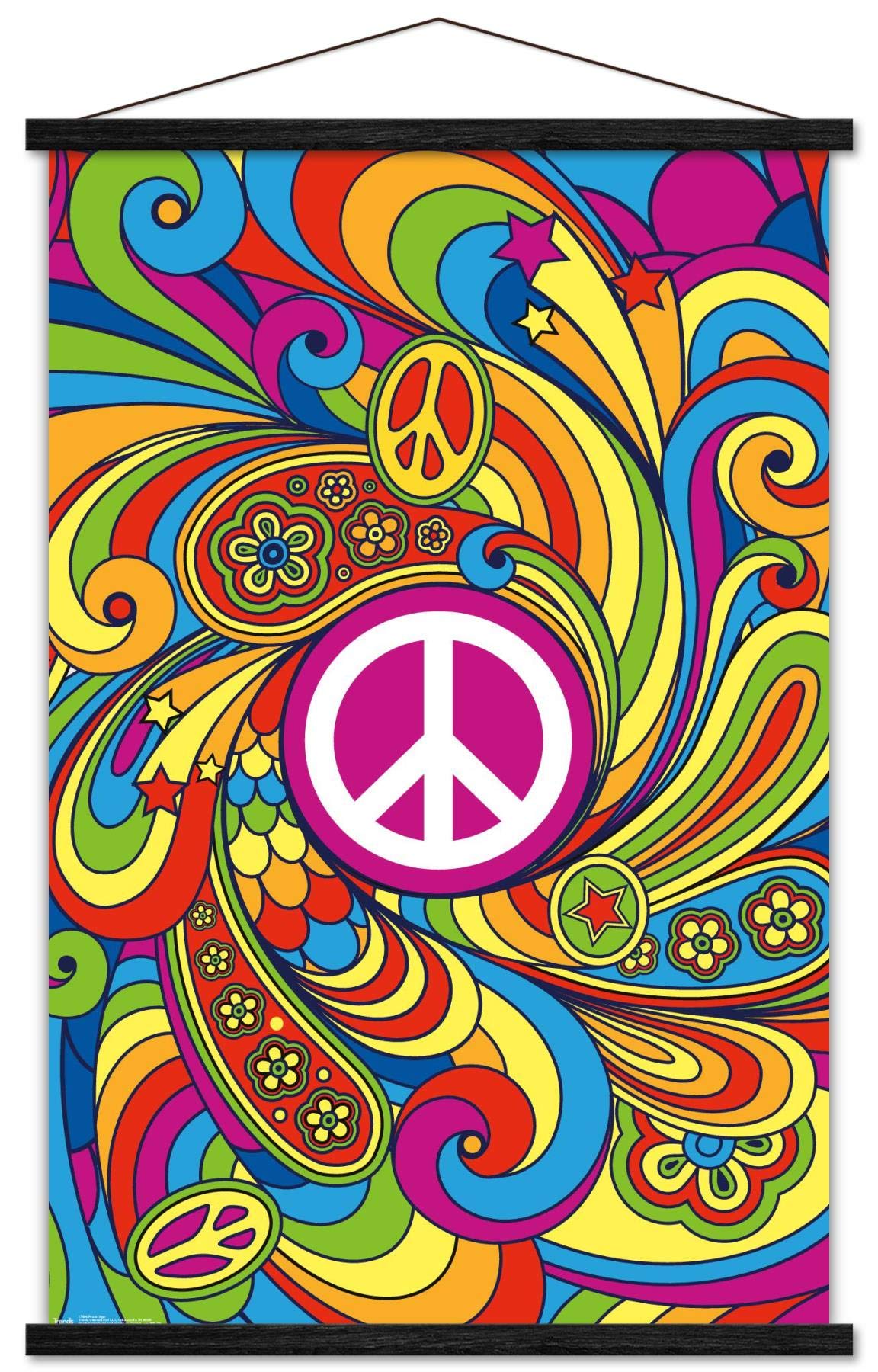 Trends International Peace Sign Wall Poster, 22.375 x 34, Print and Black Hanger Bundle