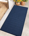 Dexi Front Door Mat Outdoor Entrance Doormat Heavy Duty Floor Rug, Waterproof Low-Profile, 24'X48', Wave Navy