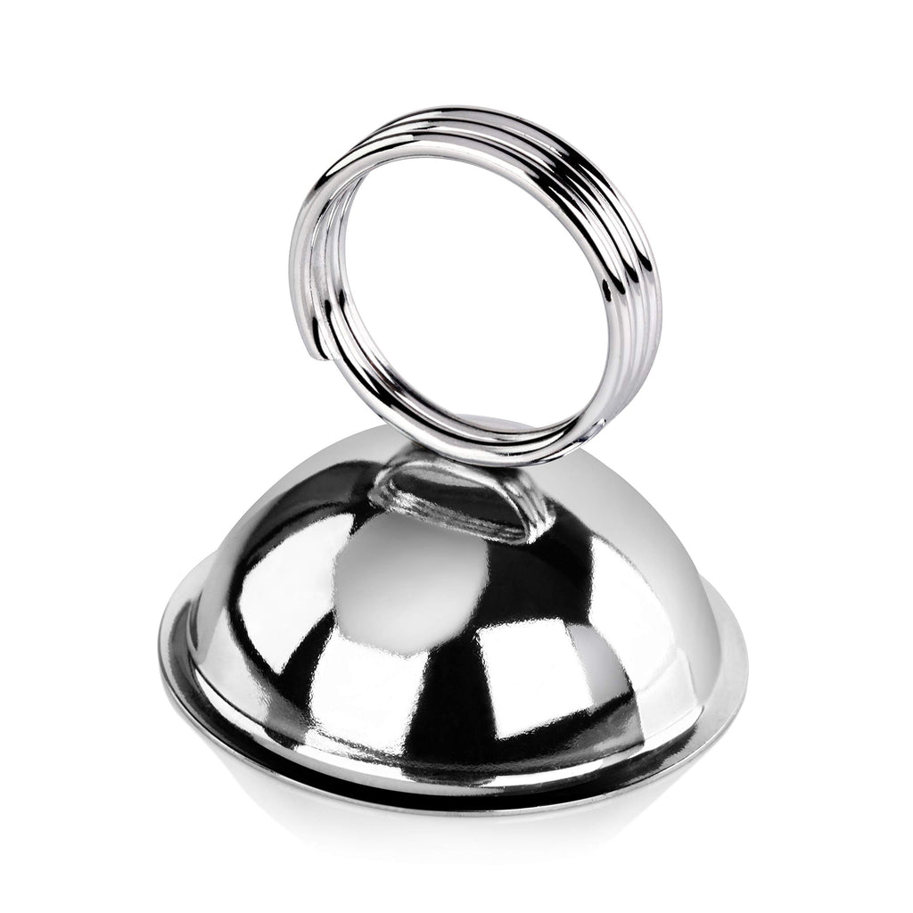 New Star Foodservice 23367 Split-Ring Style, Place Card/Table Number Holder, 2.5 X 2.33 Inch, Silver, Set Of 12