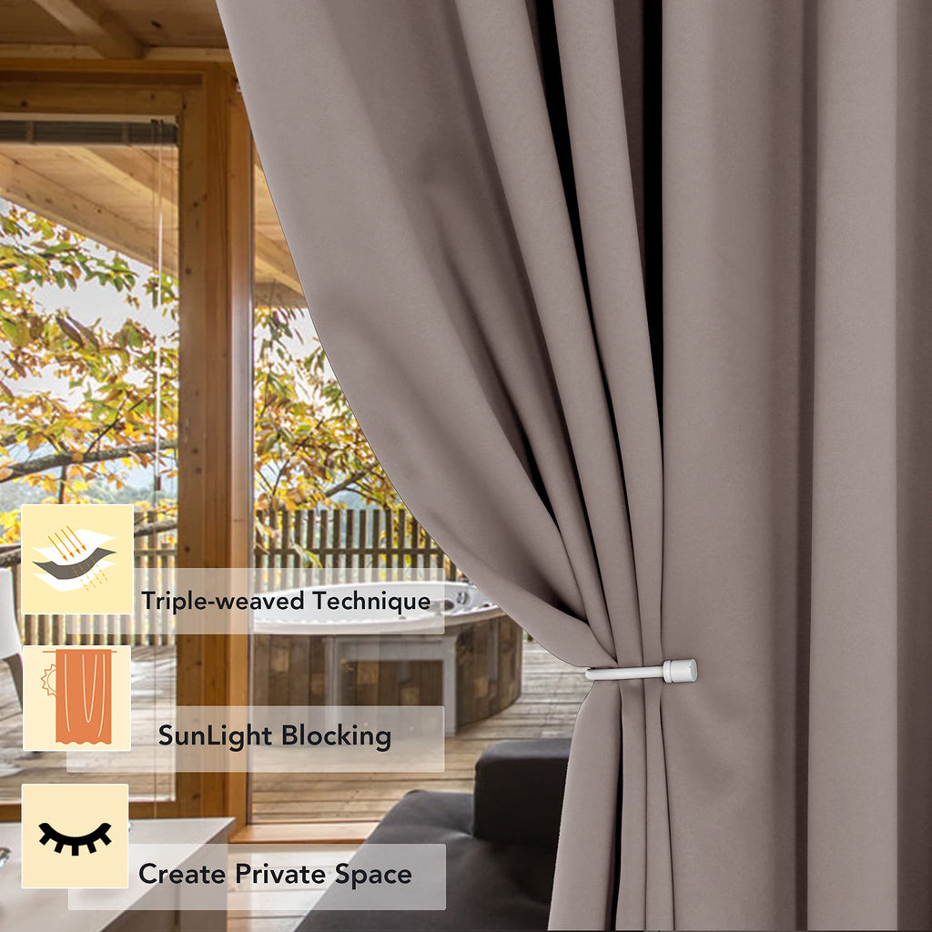 Bonzer Room Divider Curtain Total Privacy Wall Noise Reducing Wide Blackout Curtains For Patio Sliding Glass Door, 96L X 70W Inc