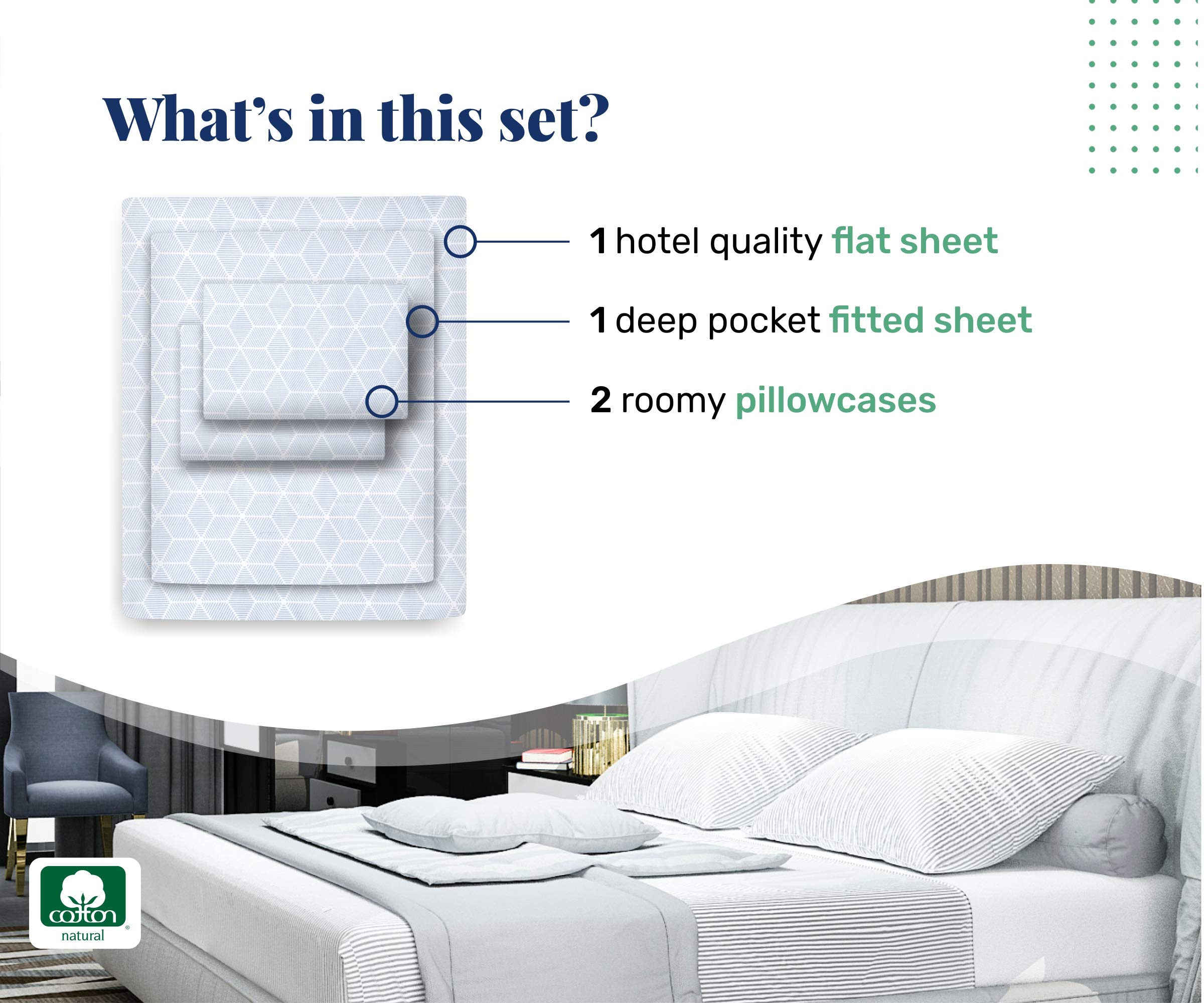 California Design Den 5-Star Hotel 600 Thread Count 100% Cotton Sheets Set, Soft & Smooth Queen Sheet Set With Deep Pockets, Qua
