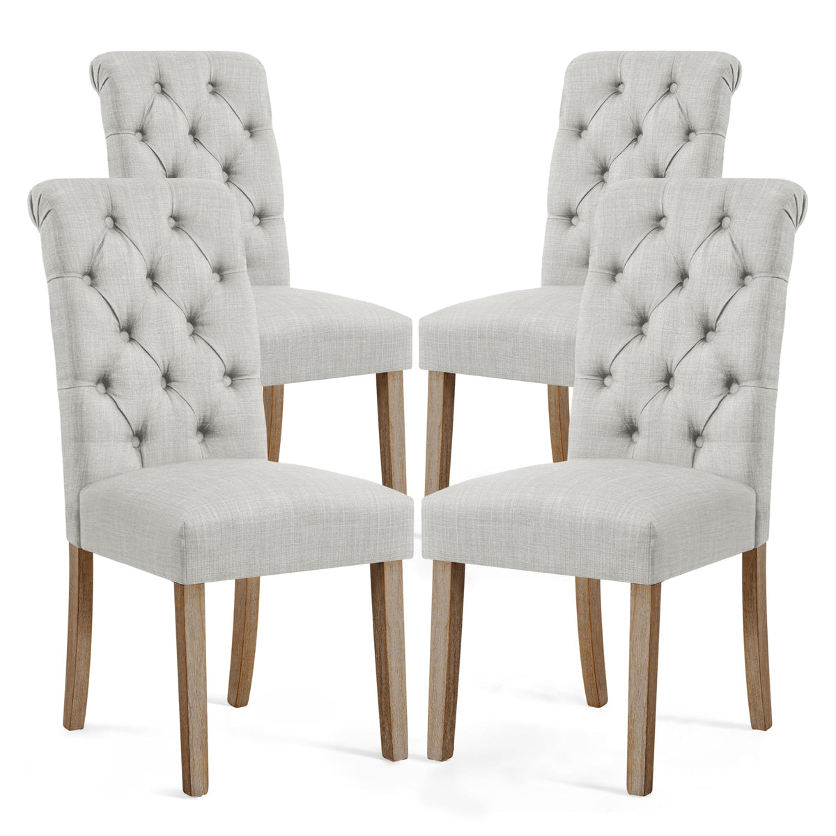 Symax Upholstered Parsons Dining Chairs Set Of 4, Tufted Dining Chairs, Button Upholstered Fabric Dining Room Chairs, With Solid