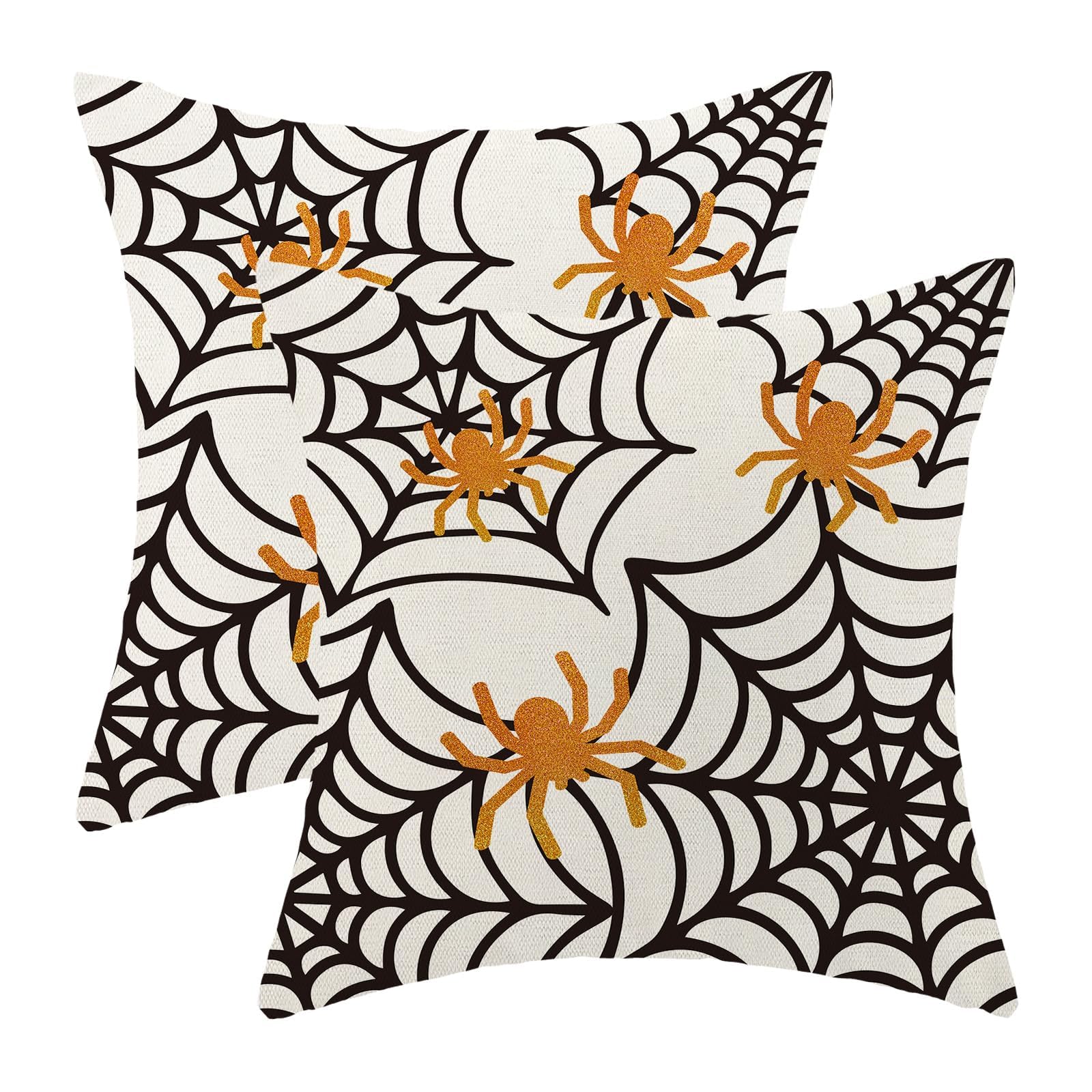 Yxuiyal Spider Web Throw Pillow Covers 20X20 Inch Set Of 2 Halloween Decorative Farmhouse Pillow Covers Outdoor Spider Decor Cus