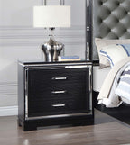 Coaster Home Furnishings Cappola Modern Classic Wood 3-Drawer Bedroom Nightstand Bedside Table Organizer Unit with USB Charging Outlet Black 223362