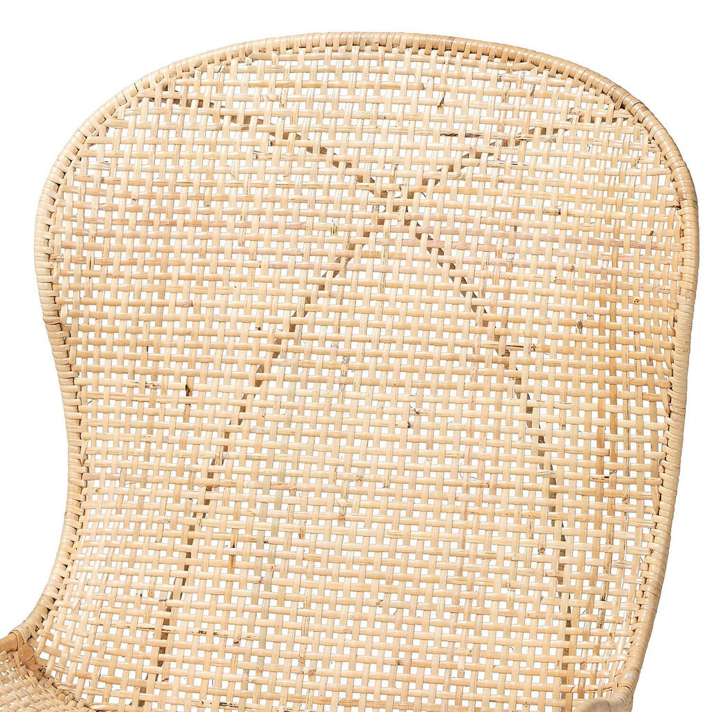 Baxton Studio Sabelle Japandi Rattan Dining Chair, Natural Brown, 2/Set (232-2P-12831-HT)