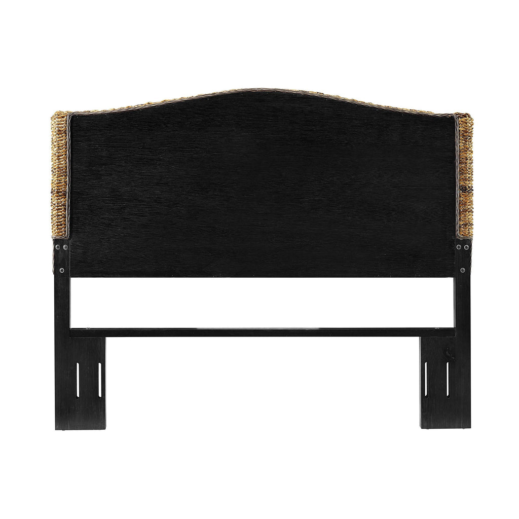 Crosley Furniture Serena Handwoven Natural Fiber Rattan Bed Headboard, Banana Leaf, Queen