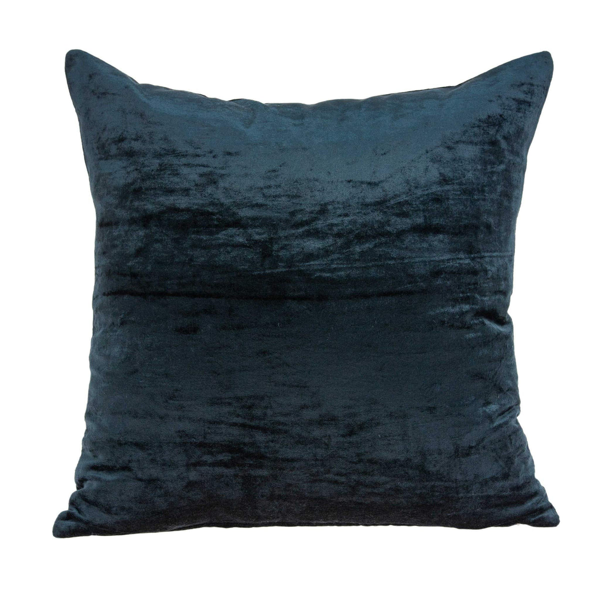 HomeRoots 50% Cotton, 50% Viscose 20' x 7' x 20' Transitional Dark Blue Solid Pillow Cover with Poly Insert