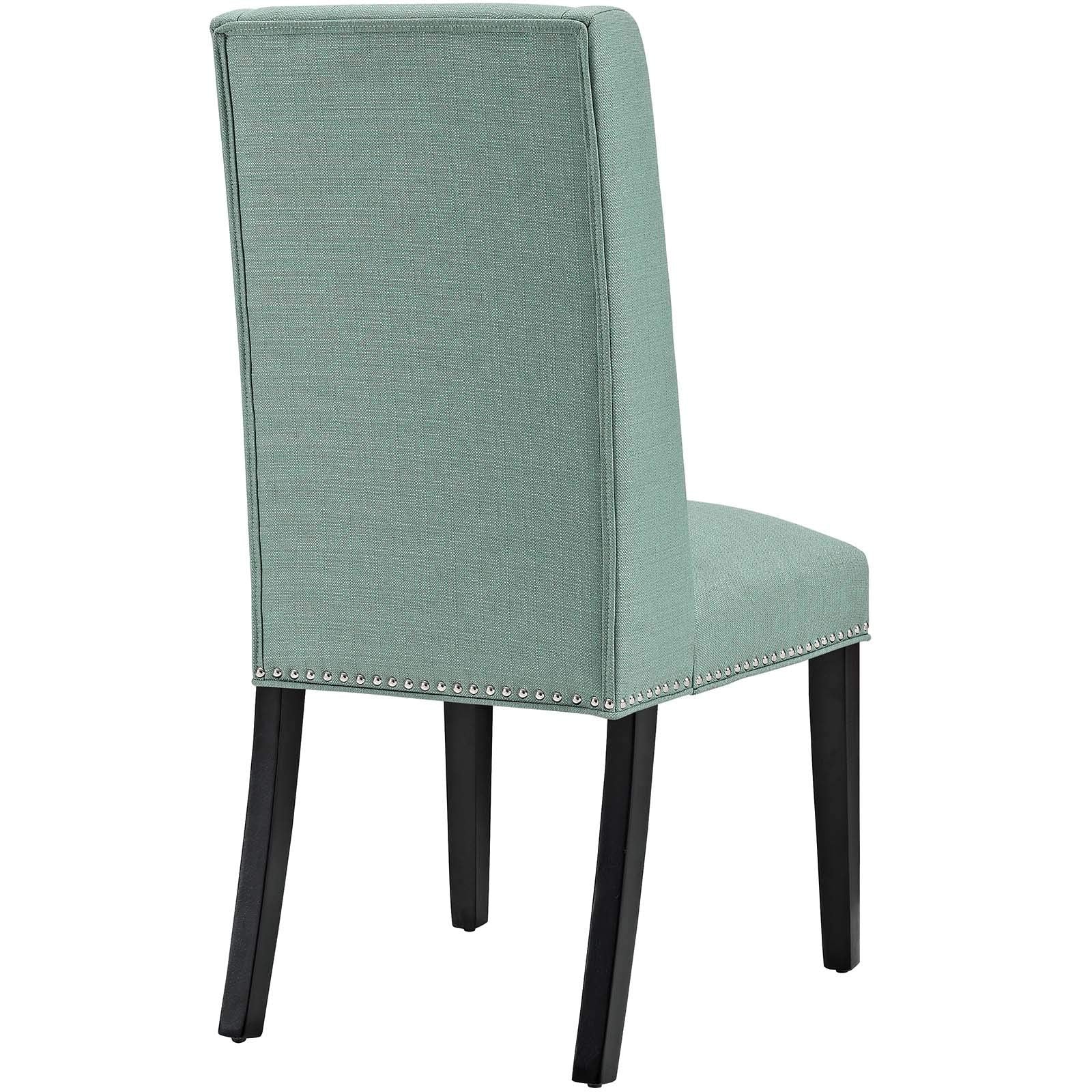 Modway Baron Modern Tall Back Wood Upholstered Fabric Two Dining Chairs In Laguna