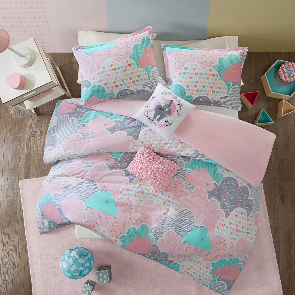 Urban Habitat Kids Duvet Set Vibrant Fun And Playful Print All Season Comforter Cover Matching Shams, Decorative Pillow, Childre