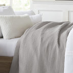 Market & Place 100% Cotton Waffle Weave Bed Blanket | Soft, Breathable, And Lightweight Blanket For All-Season | Perfect For Lay