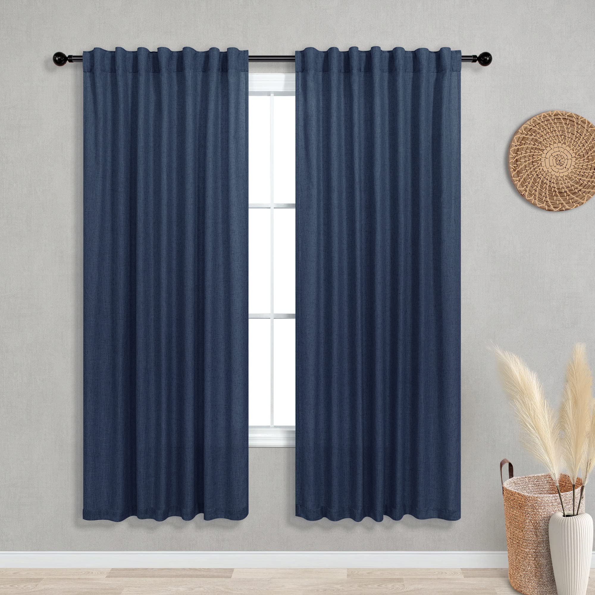 KOUFALL Kids Curtains for Boys Bedroom,Sheer Privacy Linen Short Gaming Gamer Curtains for Boys Room,2 Panels Set 63 Inch Length