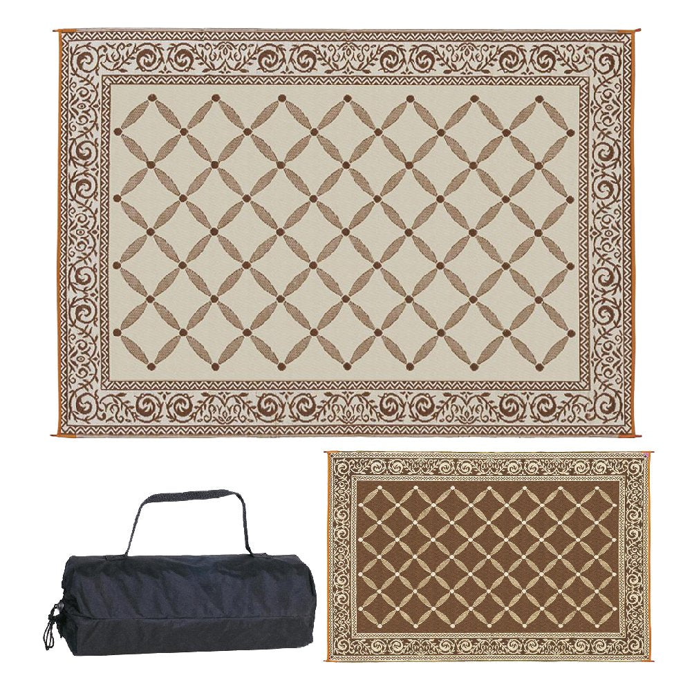 Stylish Camping 119127 9-feet by 12-feet Reversible Mat, Plastic Straw Rug, Large Floor Mat for Outdoors, RV, Patio, Backyard, P