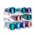 Iroonn Stackable Water Bottle Storage Rack, 3 Tier Holder For Kitchen Pantry, Tumbler Travel Mug Cup Organizer, Holds 12 Bottles