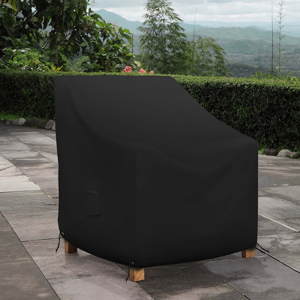 Covers & All Outdoor Chair Cover, 12 Oz Waterproof Uv & Weather Resistant Patio Furniture Sofa Cover For Outdoor Outside Seating Lawn Garden, With Air Vents & Drawstrings (32'W X 37'D X 36'H, Black)