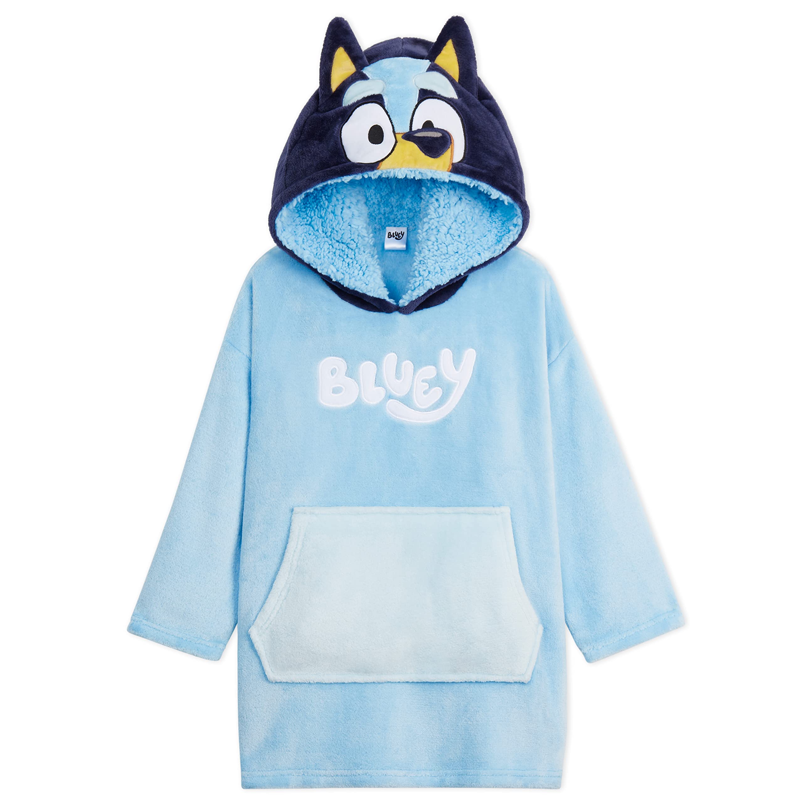 Bluey Hoodie Blanket - Fleece Oversized Hoodies For Kids (Blue, 4-6 Years)