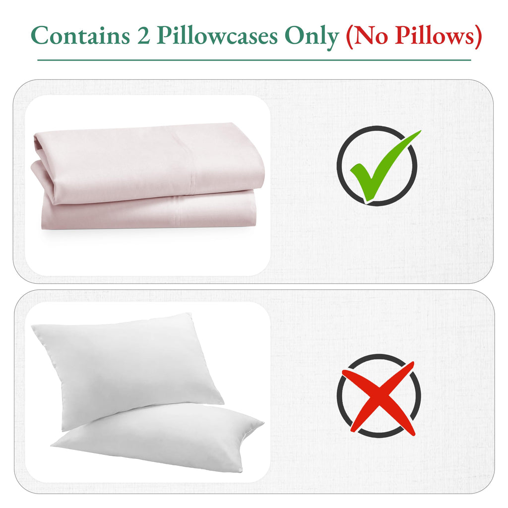 California Design Den Luxuriously Soft Hotel Quality 600 Thread Count, 100% Cotton Set Of 2 Cases, Crisp & Cool Pillow Case King Size Set Of 2, Fits King Pillows (Blush Pink)