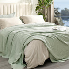Phf Cooling Waffle Blanket King Size, Lightweight 60% Rayon Derived Bamboo & 40% Cotton Breathable Blanket For Hot Sleepers, Soft And Luxury For Bed Couch And Sofa, 104'X90', Mint