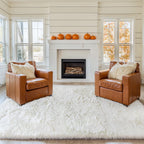 Kchowua 4X6 Cream Thick Fluffy Rug For Bedroom,Machine Washable Soft Shag Shaggy Fuzzy Area Rugs For Living Room,Off White Cute