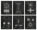 Nikola Tesla Gifts for Engineers - Steampunk Wall Decor SIX (8x10) UNFRAMED Wall Art Patent Prints - Industrial Artwork Home Dec