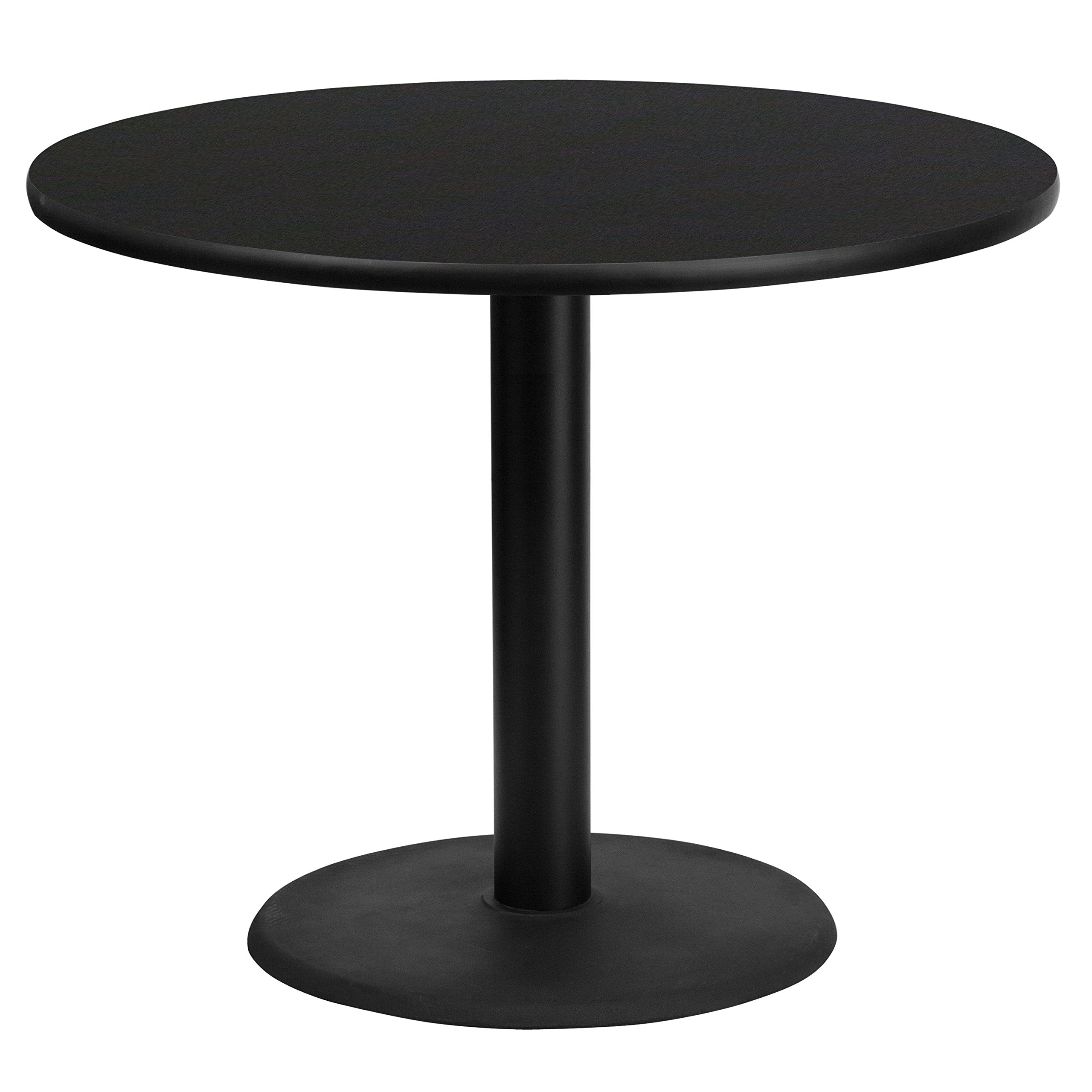 Flash Furniture Stiles 36'' Round Black Laminate Table Top With 24'' Round Table Height Base