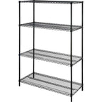 Lorell Llr70061 Starter Shelving Unit With 4 Shelves/4 Posts, 48" X 18" X 72", Black