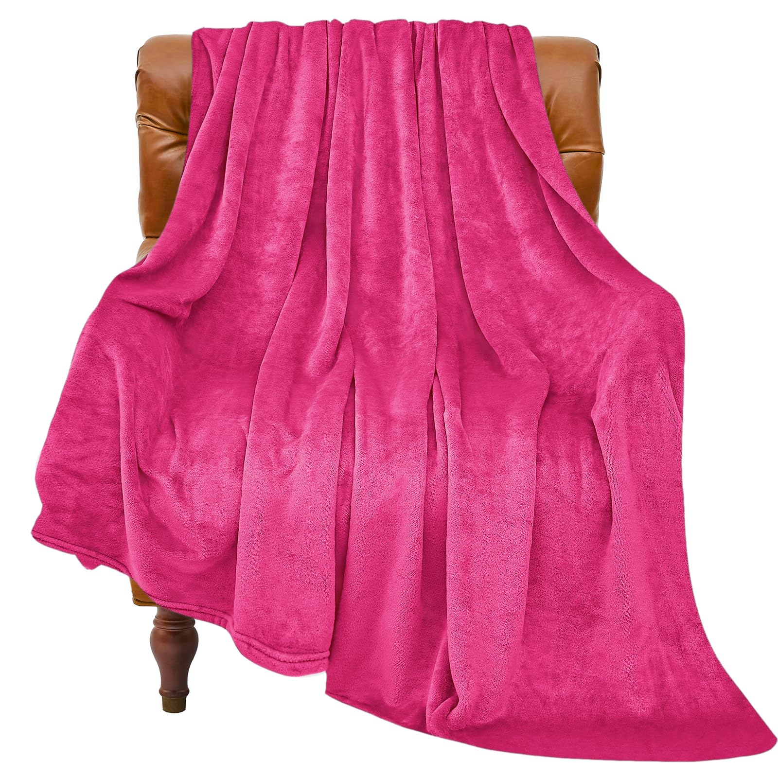 Bedelite Fleece Blanket Hot Pink Throw Blanket For Couch & Bed, Luxury Plush Cozy Fuzzy Blanket 50' X 60', Super Soft Warm Lig