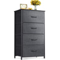 Odk Dresser For Bedroom With 4 Storage Drawers, Small Dresser Chest Of Fabric Drawers With Sturdy Steel Frame, Wood Top, Dark Grey