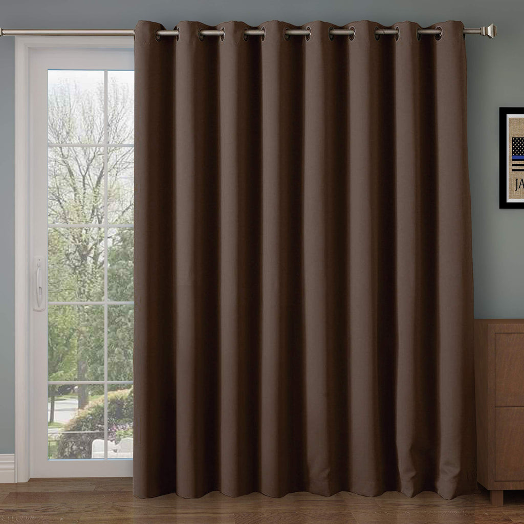 Rose Home Fashion Room Divider Curtain,Blackout&Thermal&Thick 108 inches Long Curtain,Extra Long and Wider Curtain,9 feet Blacko