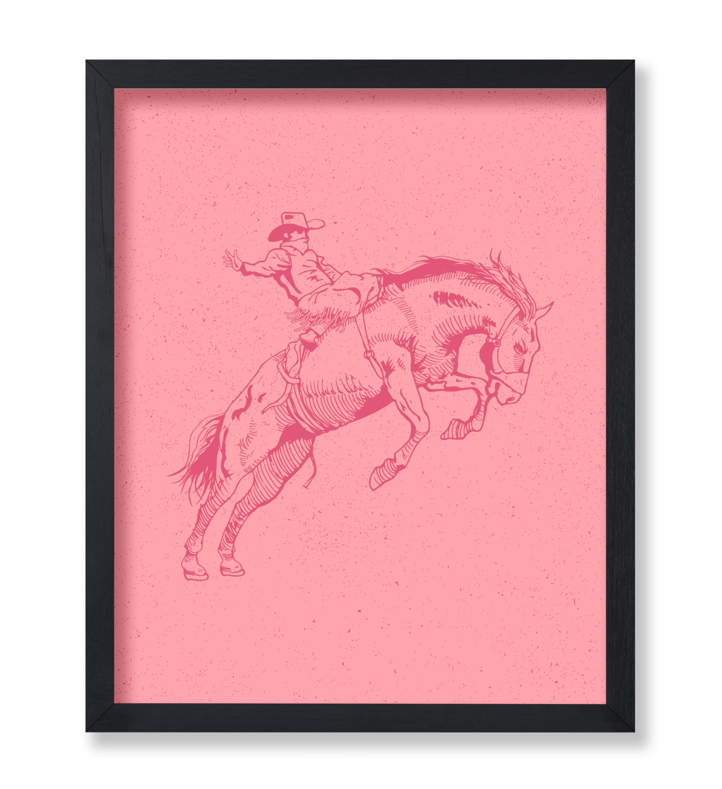 Poster Master Cowboy on Bucking Horse Poster - Retro Pink Rodeo Print - Cowboy Art - Western Art - Wild West Art - Gift for Him 
