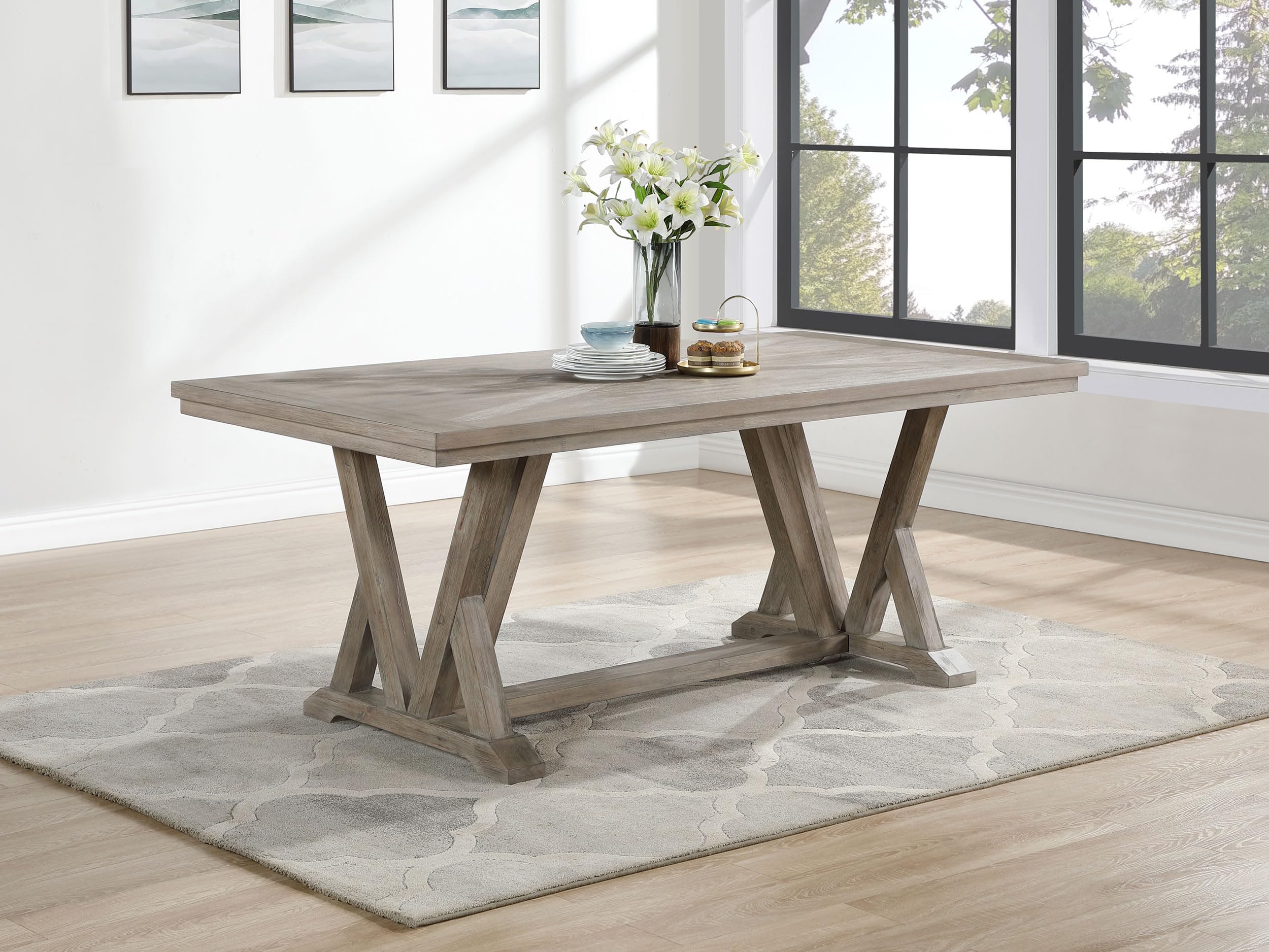 Coaster Home Furnishings Cornelia Rectangular 82-inch Dining Table Coastal Grey