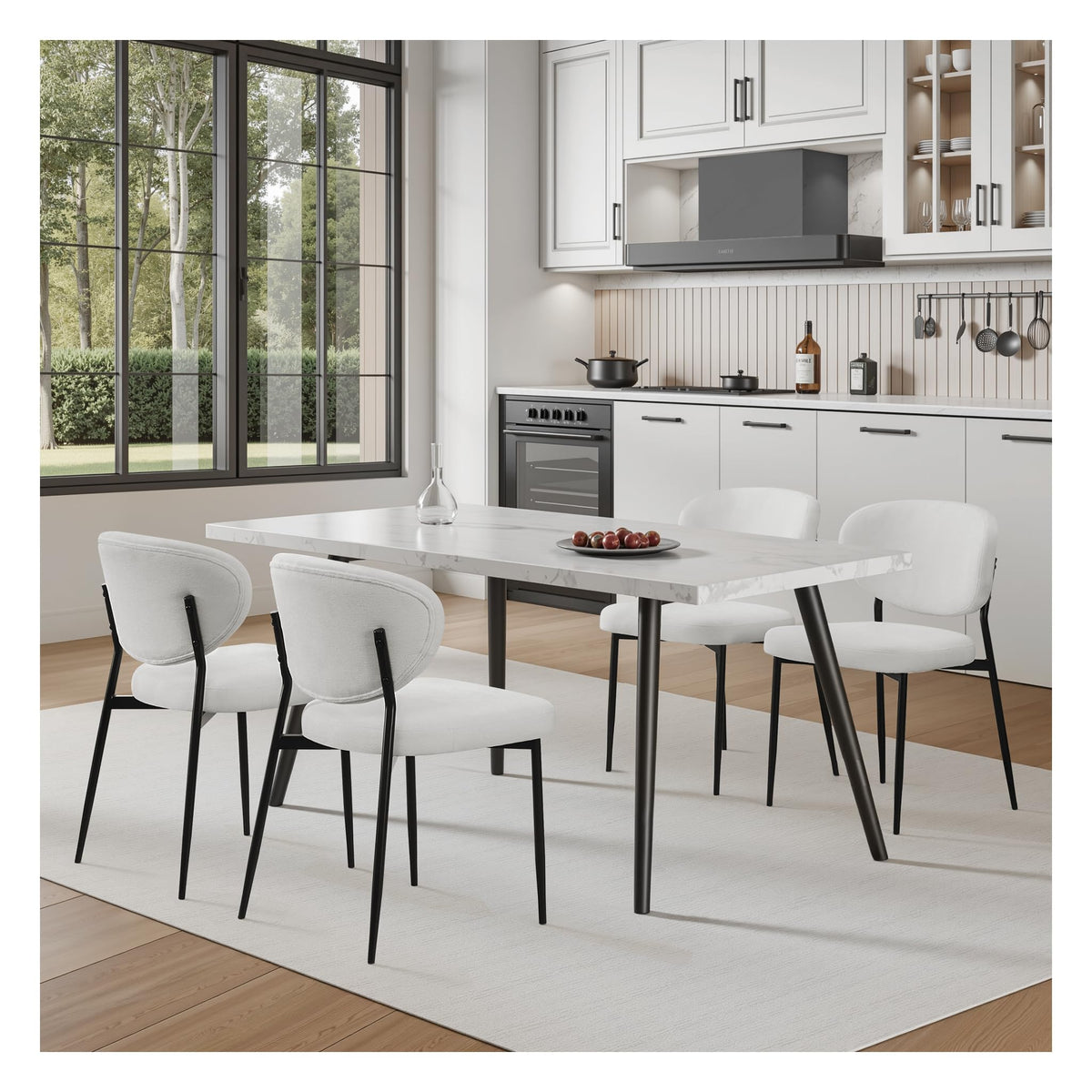 Stoolink Upholstered Dining Room Chairs Set Of 6 Modern Chenille Diner Chairs With 58D Memory Foam Thick Cushion Comfy Armless K