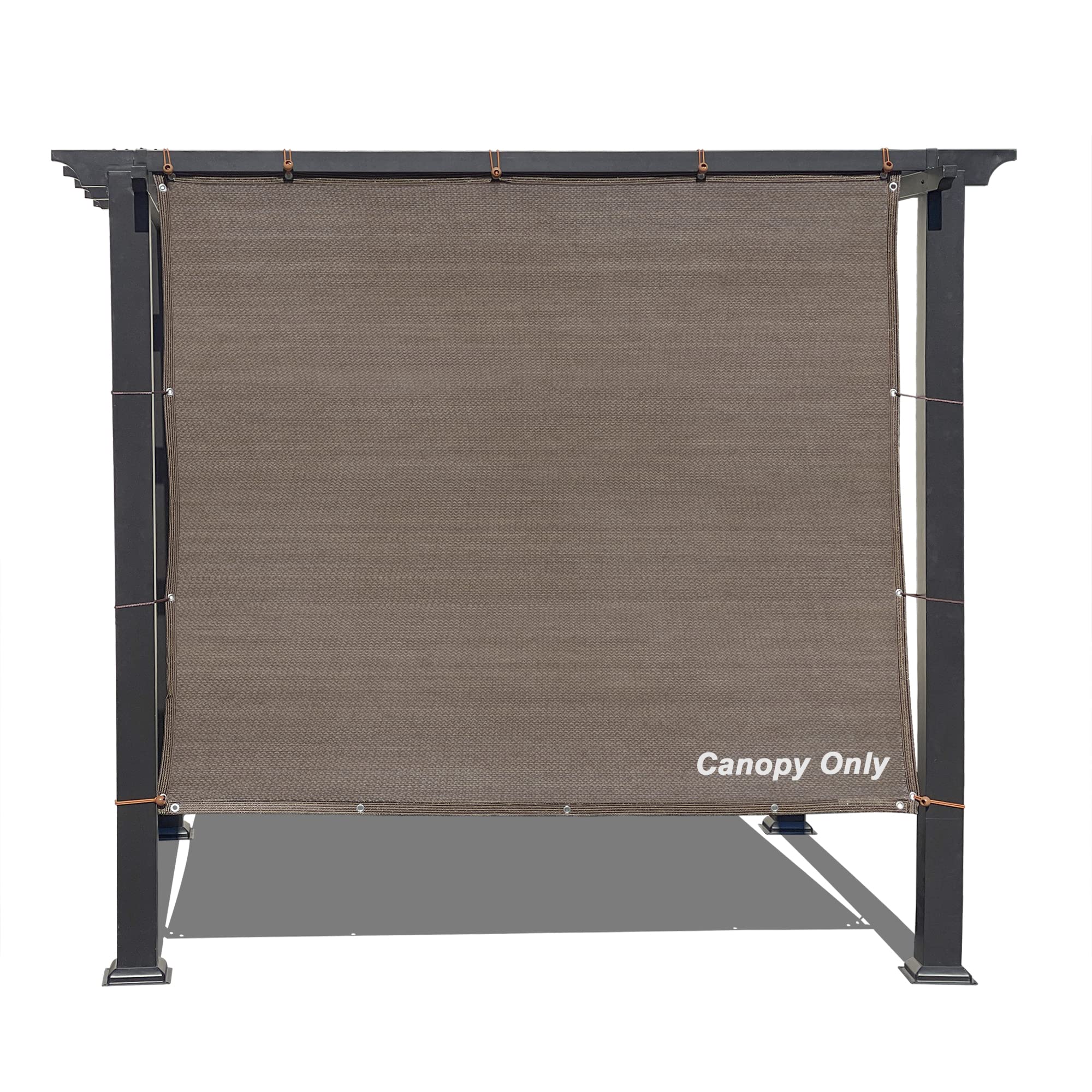 Alion Home Sun Shade Privacy Panel With Grommets And Hems On 4 Sides For Patio, Awning, Window, Pergola Or Gazebo - Mocha Brown