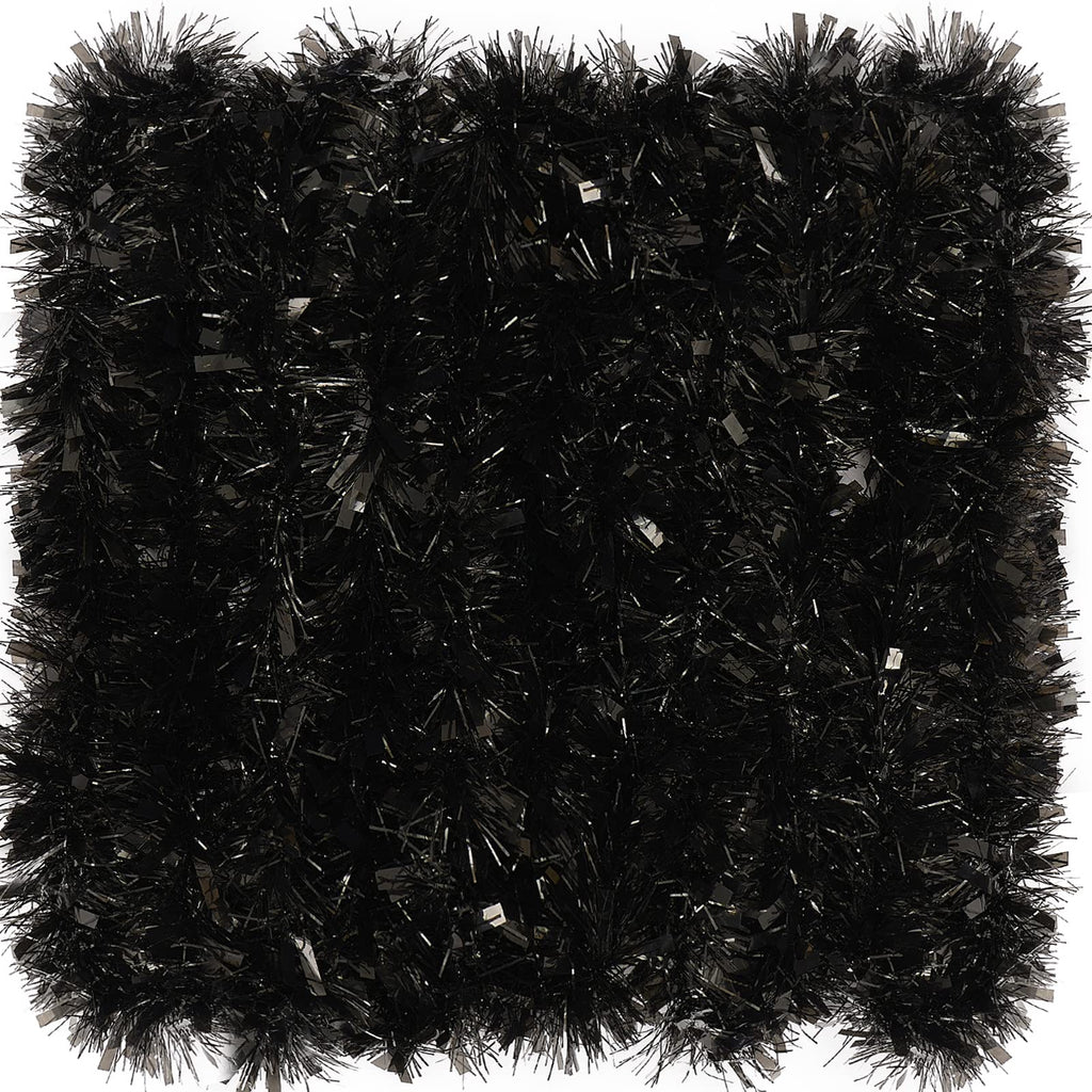 26.2 Feet Black Holiday Tinsel Garland for Christmas,Halloween, Birthday, Weddings, Party Decorations, Xmas Foil Tinsel Garland 