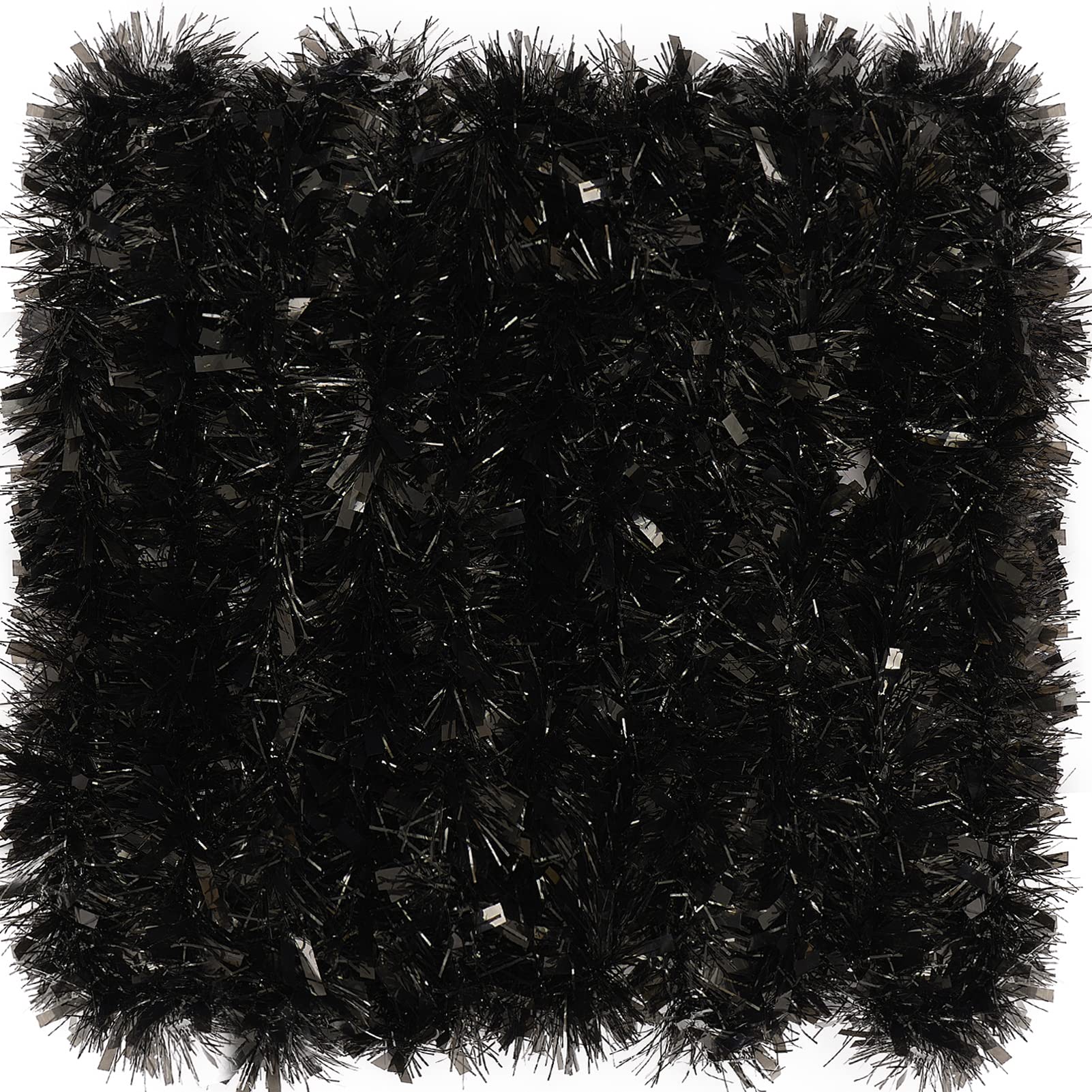 26.2 Feet Black Holiday Tinsel Garland for Christmas,Halloween, Birthday, Weddings, Party Decorations, Xmas Foil Tinsel Garland 