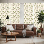 Ambesonne Hawaii Window Curtains Pack Of 2, Repetitive Jungle Trees Pattern Hand Drawn Pastel Tropical Palms, Lightweight Set Wi