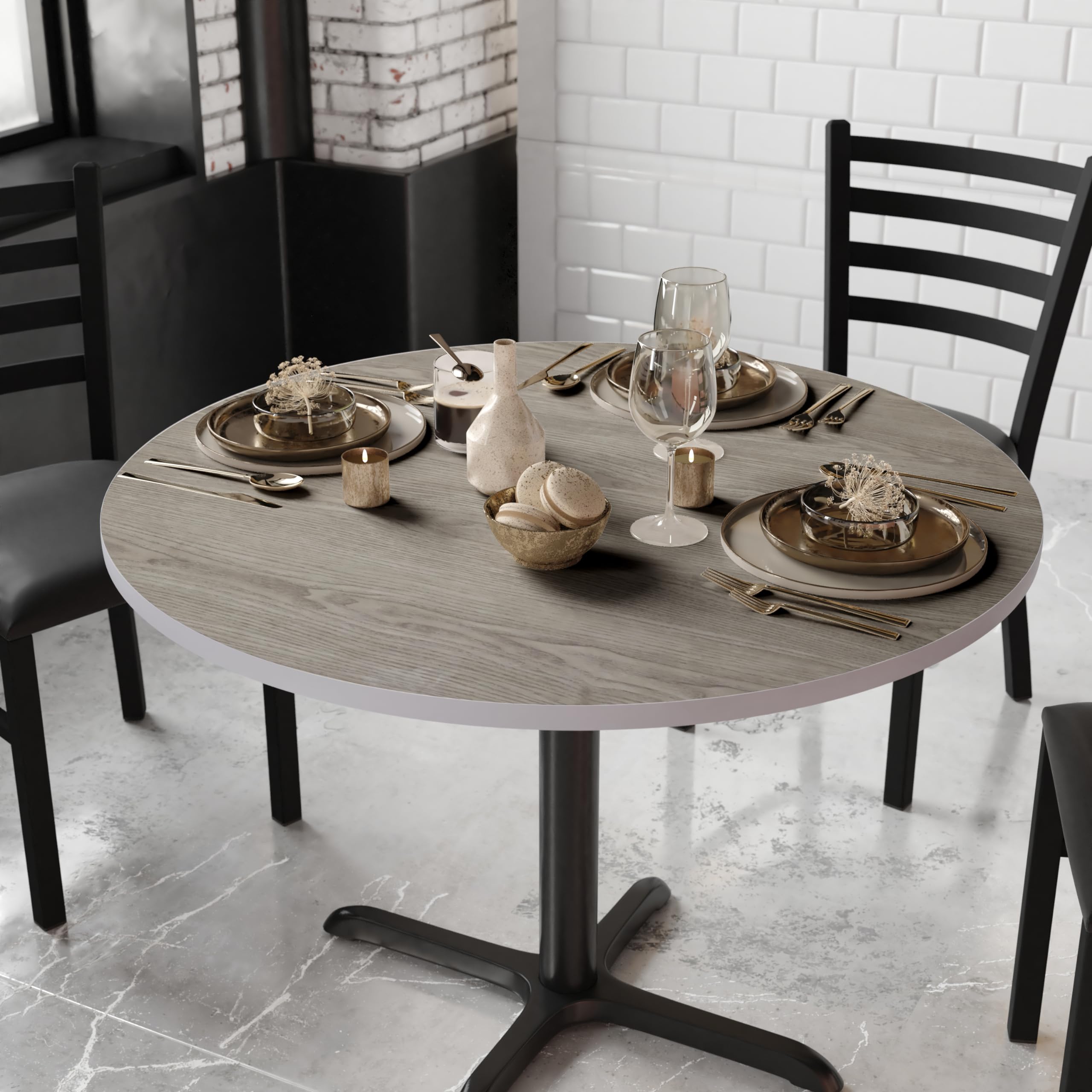 Flash Furniture Glenbrook 42' Round Table Top With White Or Gray Reversible Laminate Top (Pack Of 1)