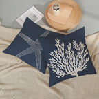 Golianda Navy Blue Coral Starfish Pillow Covers 16X16 Inch Set Of 2 Coastal Throw Pillows Spring Summer Nautical Beach Ocean Dec