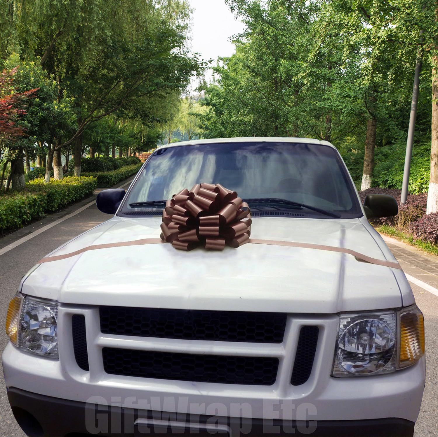 Large Chocolate Brown Car Bow, 16' Wide - Front Door Decoration, Fully Assembled, Thanksgiving, Fall Decor, Christmas, Gift Bas