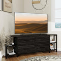 EXOTICA Corner TV Stand for 55 inch TV with Drawer and Charge Station Black Corner Entertainment Center for Living Room Modern C