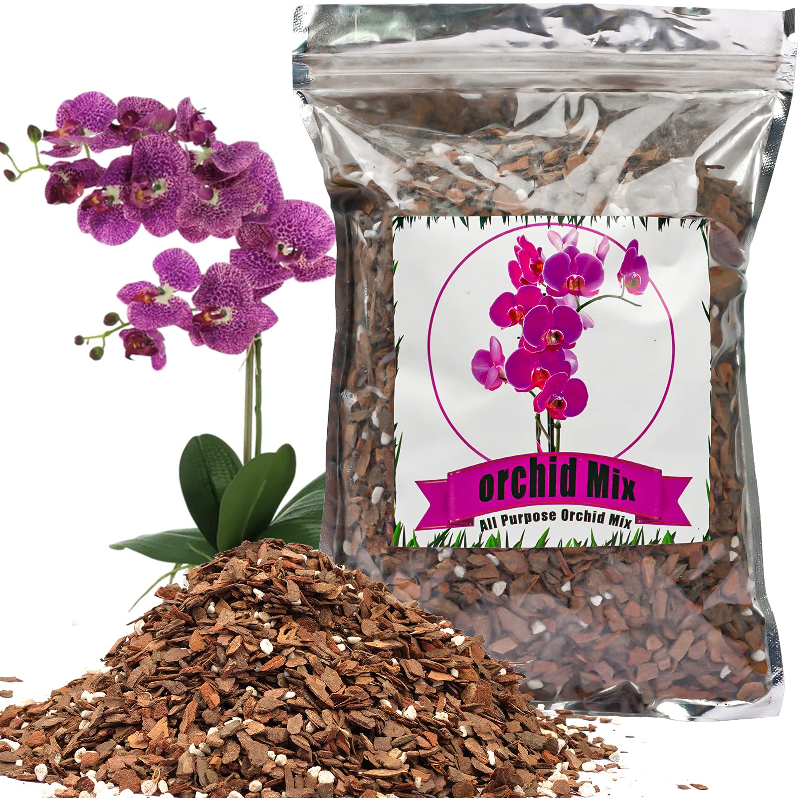 Doter Orchid Potting Mix Orchid Bark, Mix Pine Bark And Perlite, Good Drainage And Water Retention (1 Quart)