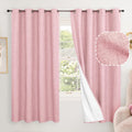 Lajode Baby Pink Linen Blackout Curtains 63 Long Each 60 Wide 2 Panels
