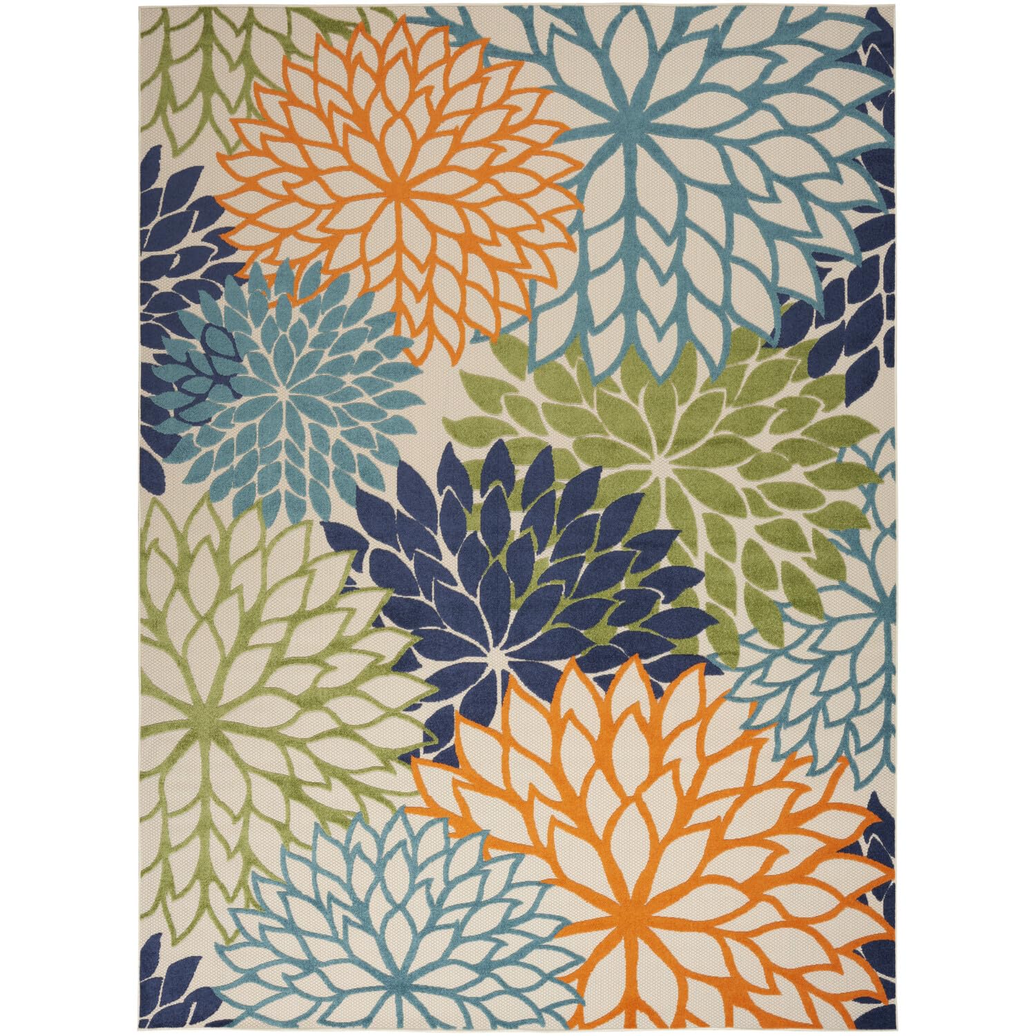 Nourison Aloha Indoor/Outdoor Multicolor 12' X 15' Area Rug, Tropical, Botanical, Easy Cleaning, Non Shedding, Bed Room, Living
