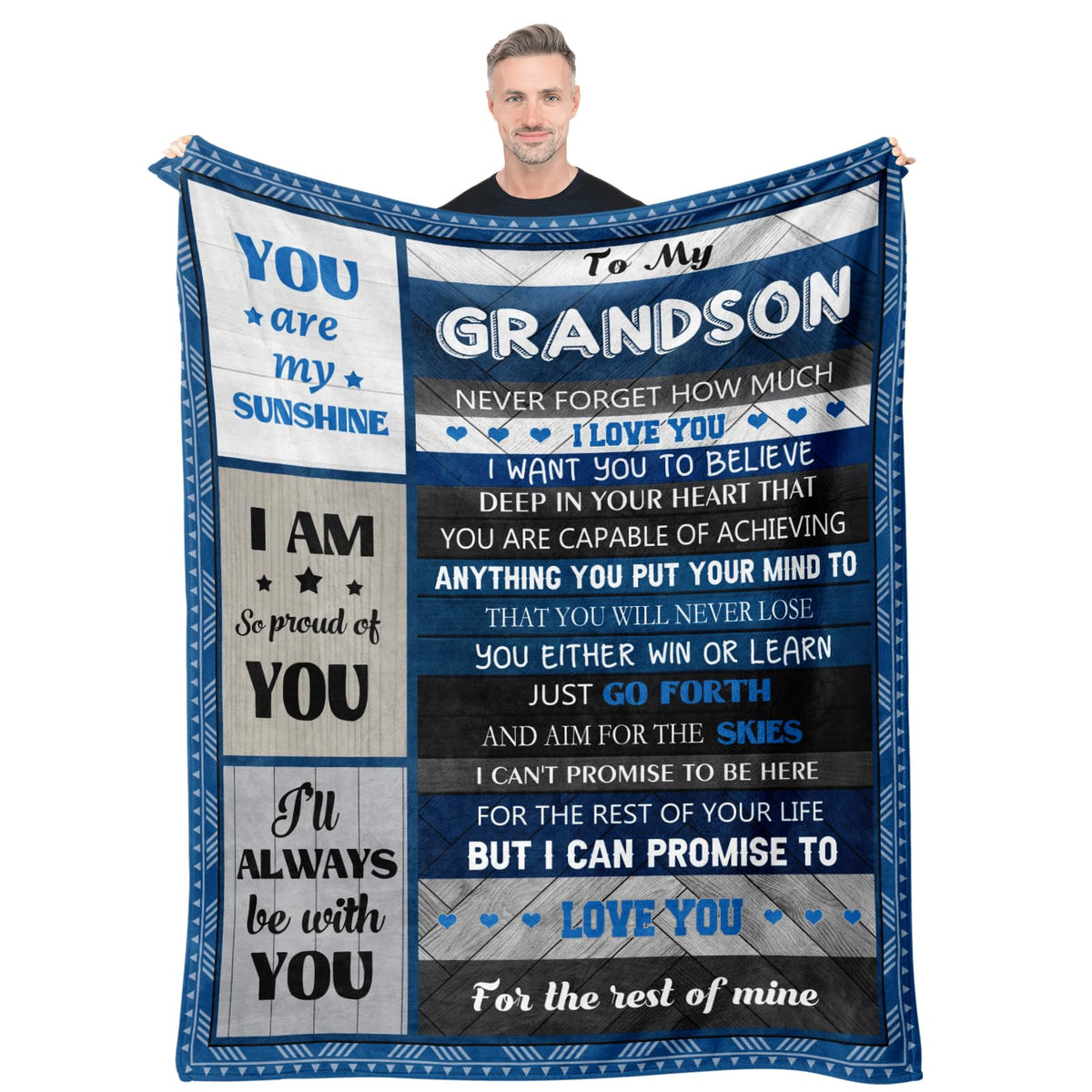 Grandson Gifts From Grandma, Gifts For Grandson, Grandson Gifts Blanket, Best Boys Graduation Christmas Birthday Gift For Grown