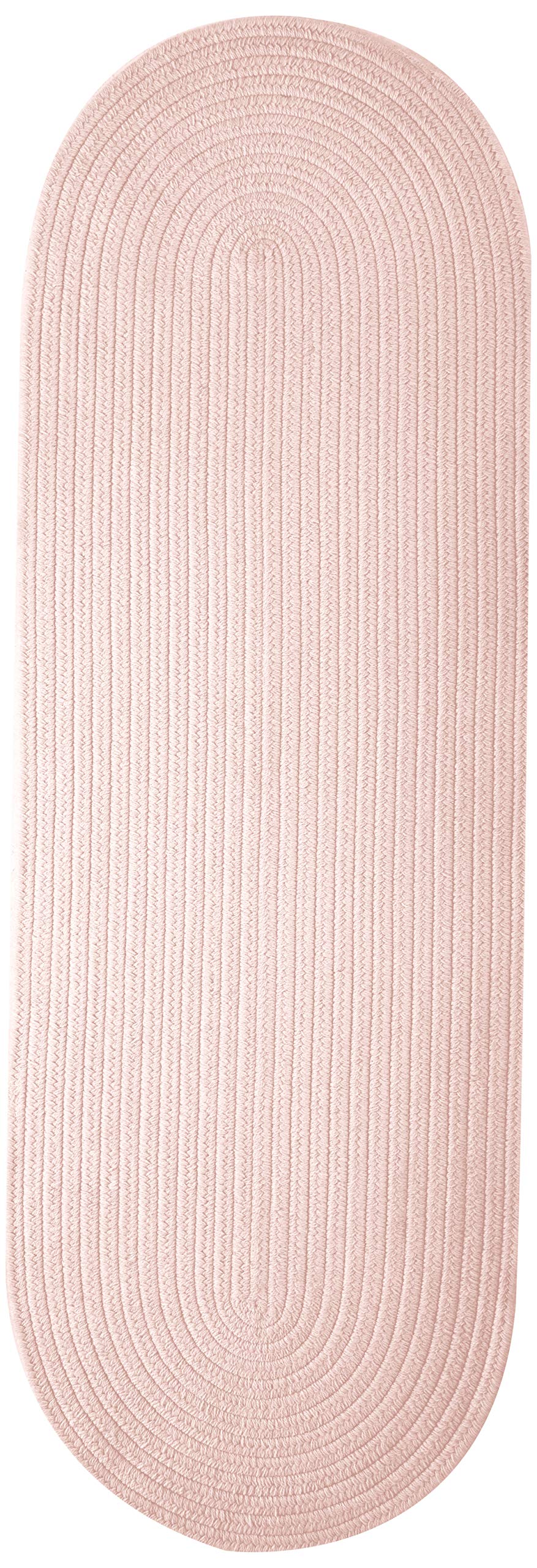 Bristol Polypropylene Braided Rug, 2-Feet By 8-Feet, Blush Pink