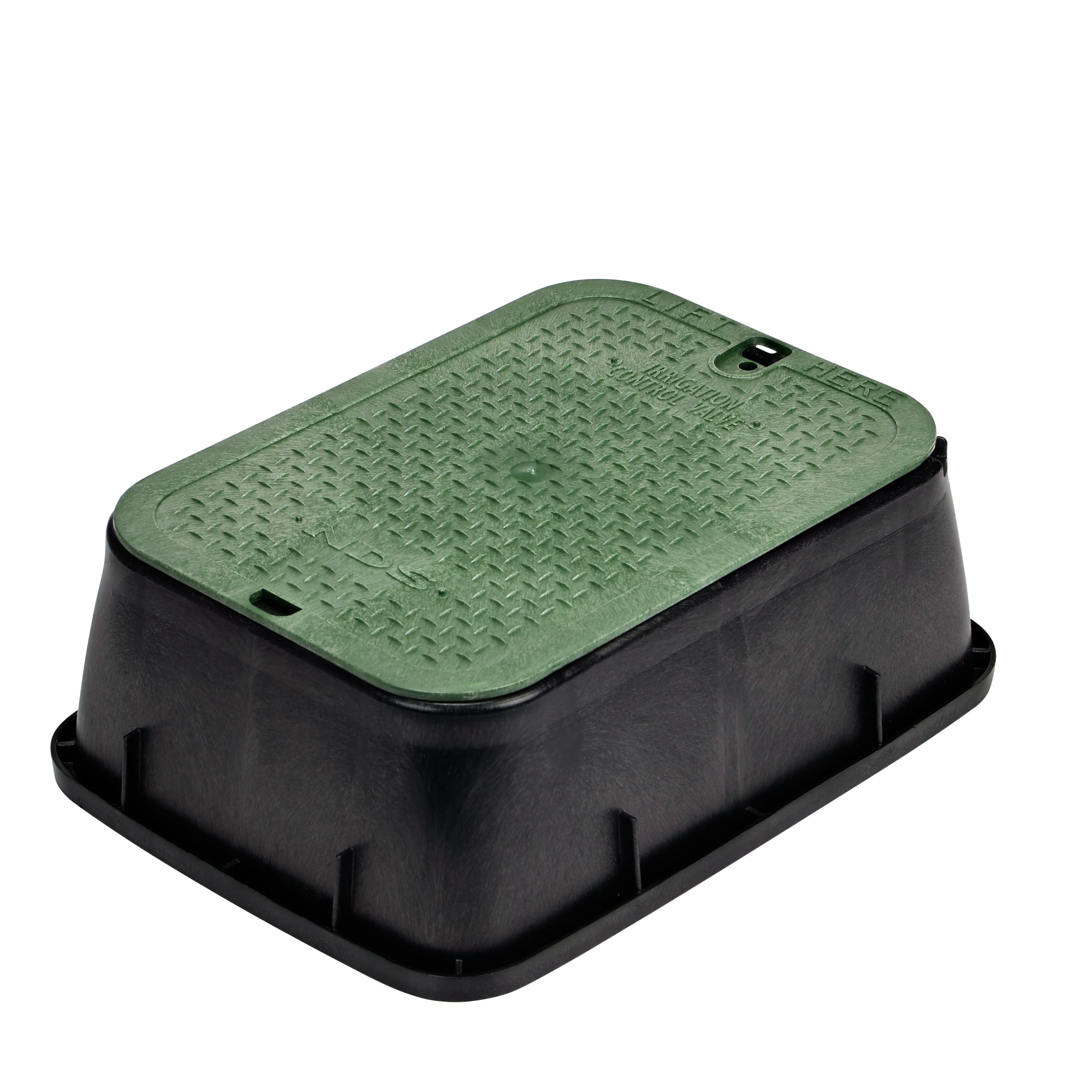 14 In. X 19 In. Rectangular Valve Box Extension And Cover, 6-3/4 In. Height, Irrigation Control Valve Lettering, Black Extension